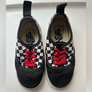 Kids black and checkered vans